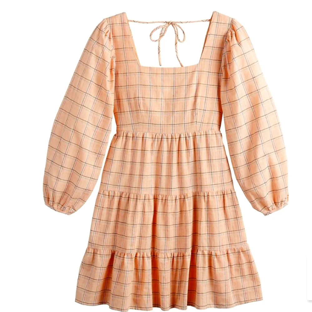 Vylette Women's Tiered Plaid Babydoll Dress - Picture 3 of 11